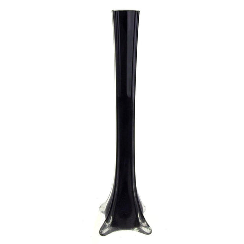 Tall Eiffel Tower Glass Vase Centerpiece, 8-Inch, Black