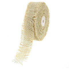 Burlap Ribbon Fringed Edge, 10-yard