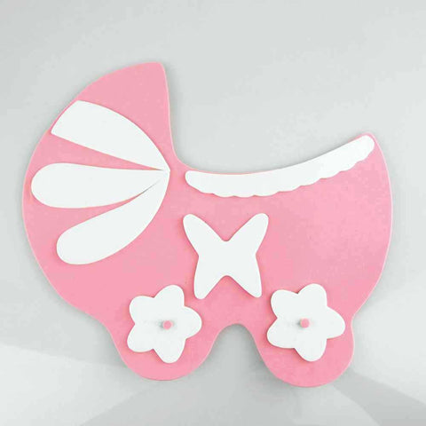Baby Carriage Foam Decor, 9-Inch, Light Pink