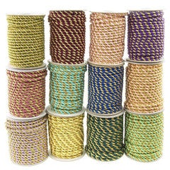 Twisted Cord Rope 2 Ply, 6mm, 25-yard, Gold Trim