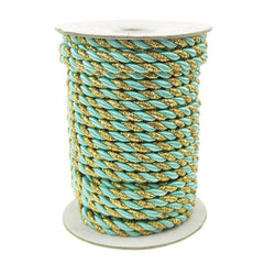 Twisted Cord Rope 2 Ply, 6mm, 25-yard, Gold Trim