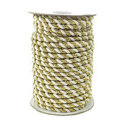 Twisted Cord Rope 2 Ply, 6mm, 25-yard, Gold Trim