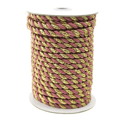 Twisted Cord Rope 2 Ply, 6mm, 25-yard, Gold Trim