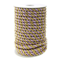 Twisted Cord Rope 2 Ply, 6mm, 25-yard, Gold Trim