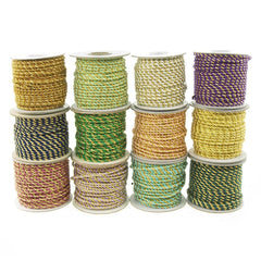 Twisted Cord Rope 2 Ply, 3mm, 25-yard, Gold Trim