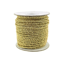 Twisted Cord Rope 2 Ply, 3mm, 25-yard, Gold Trim