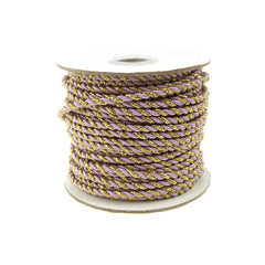 Twisted Cord Rope 2 Ply, 3mm, 25-yard, Gold Trim