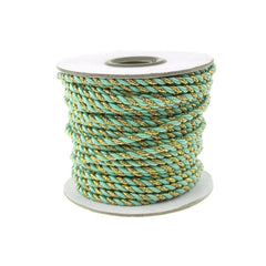 Twisted Cord Rope 2 Ply, 3mm, 25-yard, Gold Trim