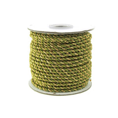 Twisted Cord Rope 2 Ply, 3mm, 25-yard, Gold Trim