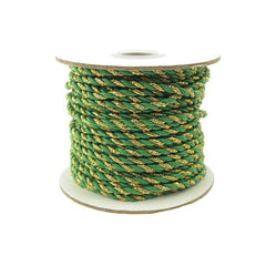 Twisted Cord Rope 2 Ply, 3mm, 25-yard, Gold Trim