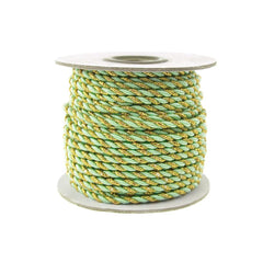 Twisted Cord Rope 2 Ply, 3mm, 25-yard, Gold Trim