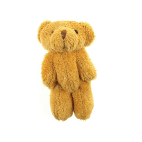 Miniature Jointed Teddy Bear, 3-inch, 3-Piece, Brown