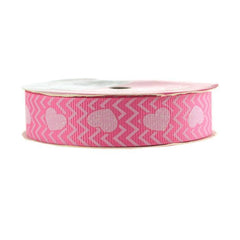 Glitter Hearts Chevron Grosgrain Ribbon, 7/8-inch, 4-yard