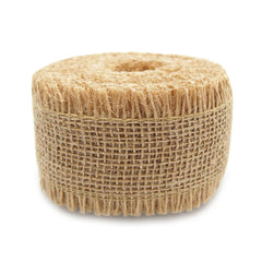 Burlap Ribbon Fringed Edge, 10-yard