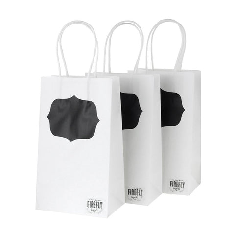 Chalkboard Bracket Paper Kraft Treat Bags, White, 8-1/2-Inch, 3-Pieces