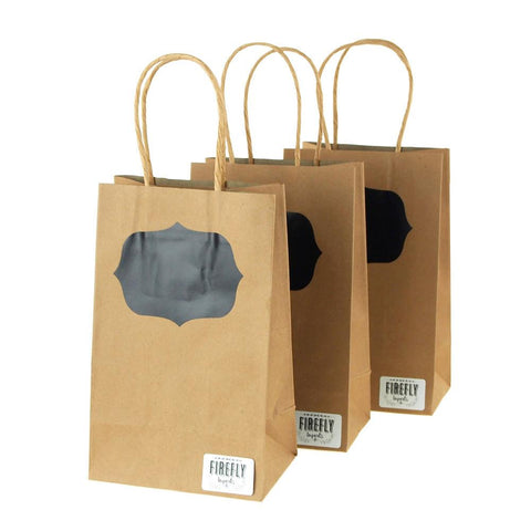 Chalkboard Bracket Paper Kraft Treat Bags, Natural, 8-1/2-Inch, 3-Pieces