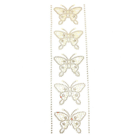Self Adhesive Butterfly Rhinestone Stickers, 5-Count