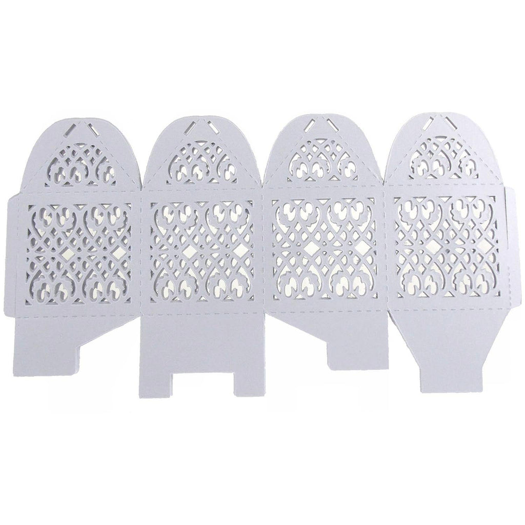 Laser Cut Favor Boxes, Matrix, 2-Inch, 12-Piece, White