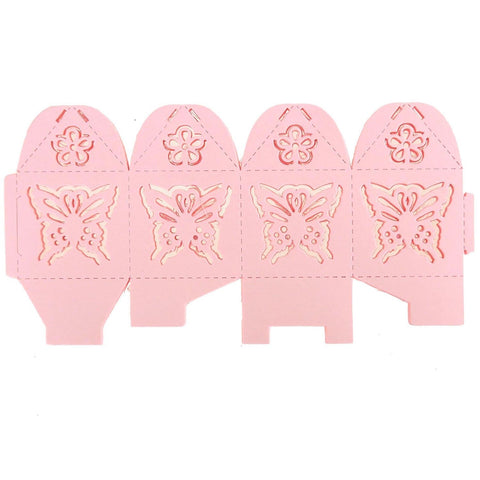 Laser Cut Favor Boxes, Butterfly, 2-Inch, 12-Piece, Pink