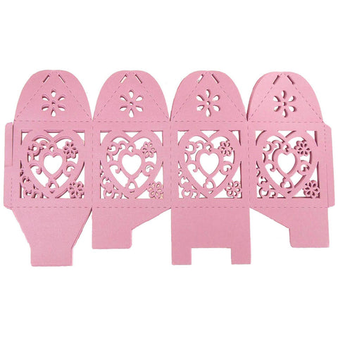 Laser Cut Favor Boxes, Fancy Heart, 2-Inch, 12-Piece, Pink