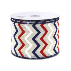 Chevron Canvas Ribbon, 10-yard, Red/White/Blue