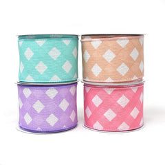 Premium Lattice Basket Weave Wired Ribbon, 2-1/2-Inch, 10-Yard