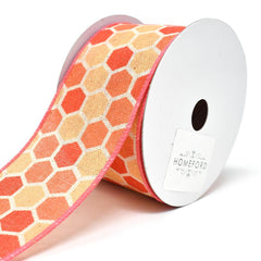 Variation Hex Wired Printed Canvas Ribbon, 2-1/2-Inch, 10-Yard
