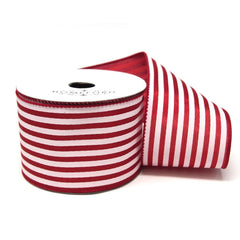 Cabana Stripes Satin Wired Ribbon, 10 Yards