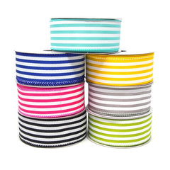 Cabana Stripes Satin Wired Ribbon, 10 Yards