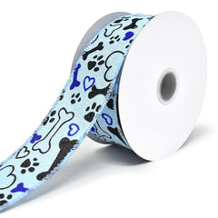 Doggy Paws and Bones Wired Linen Ribbon, 1-1/2-Inch, 10-Yard