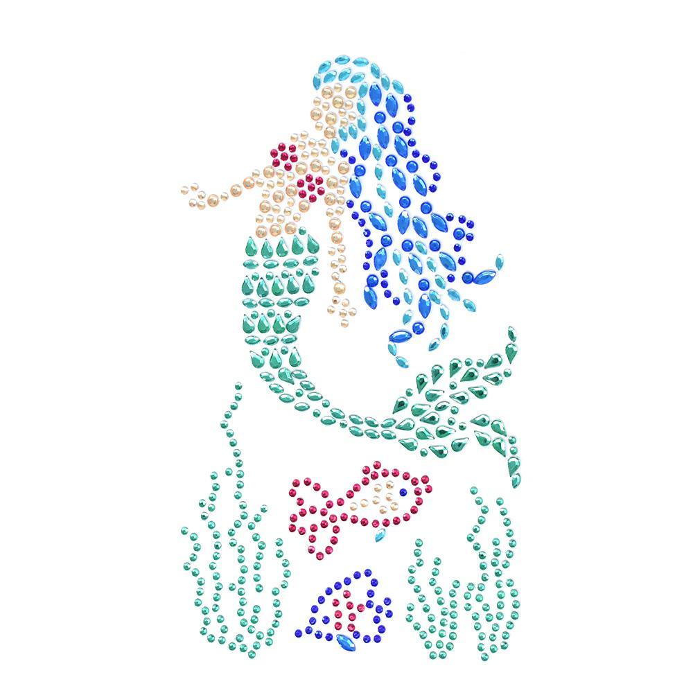 Mermaid and Fish Rhinestone Stickers, Assorted, 5-Piece