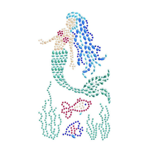 Mermaid and Fish Rhinestone Stickers, Assorted, 5-Piece