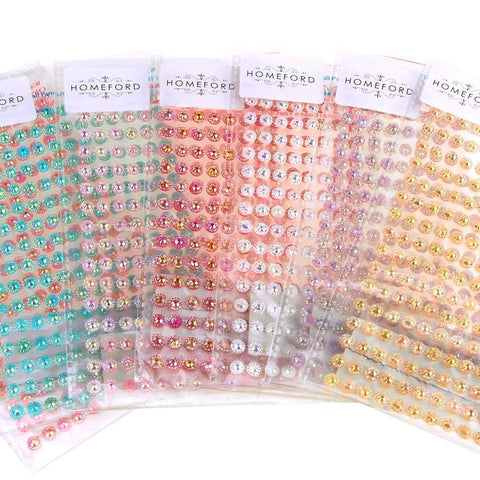 Self-Adhesive Flower Rhinestone Stickers, 3mm, 12-count