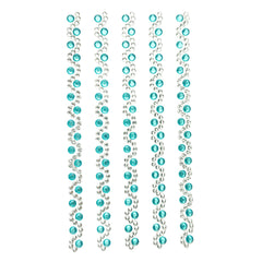 Self Adhesive Rhinestone Stickers, Wave, 5-Count