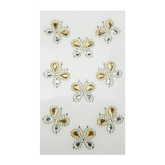 Self Adhesive Butterfly Rhinestone Stickers, 9-count