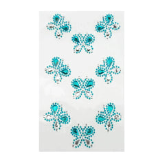 Self Adhesive Butterfly Rhinestone Stickers, 9-count