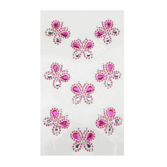 Self Adhesive Butterfly Rhinestone Stickers, 9-count