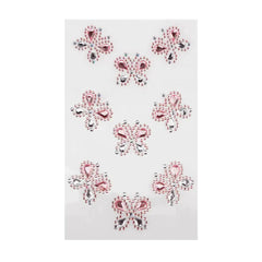 Self Adhesive Butterfly Rhinestone Stickers, 9-count