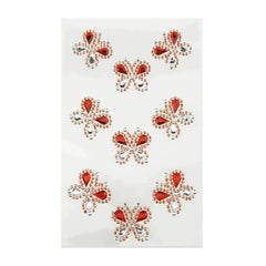 Self Adhesive Butterfly Rhinestone Stickers, 9-count