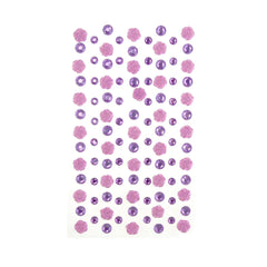 Rose and Flatback Gem Adhesive Rhinestone Stickers, 105-Piece