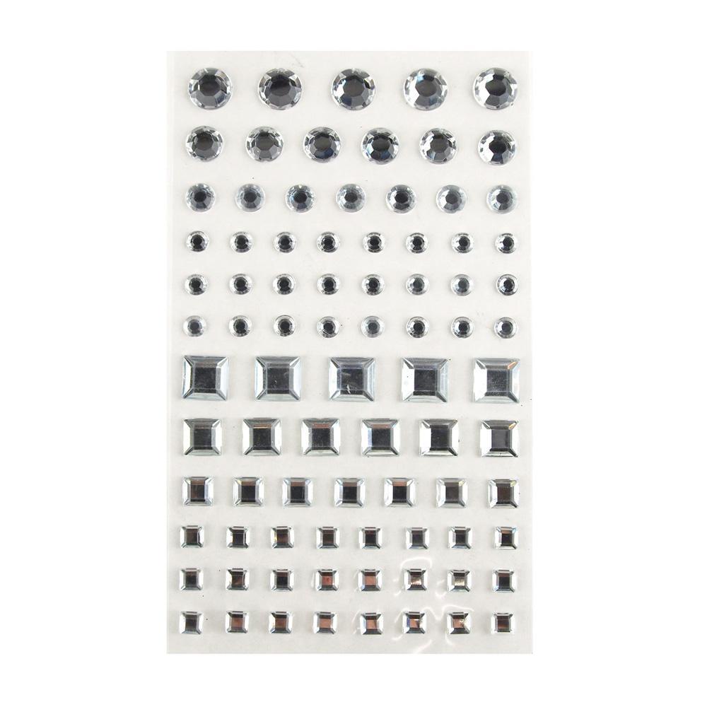 Self Adhesive Rhinestone Stickers, Assorted Circle/Emerald, 84-count