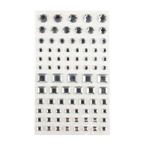 Self Adhesive Rhinestone Stickers, Assorted Circle/Emerald, 84-count