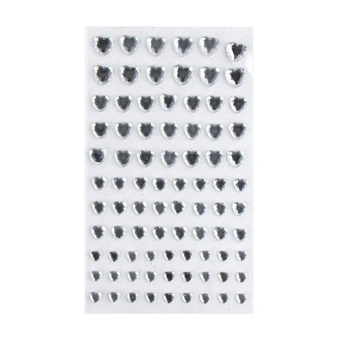 Self Adhesive Rhinestone Stickers, Assorted Heart, 84-count