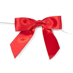 Pre-Tied Satin Bows, 7/8-Inch, 12-Piece