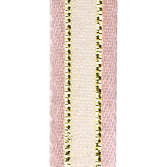 Gold-Lined Satin Edge Organza Ribbon, 25-yard