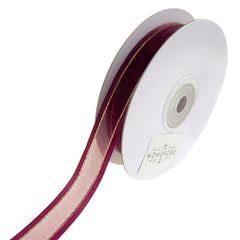 Gold-Lined Satin Edge Organza Ribbon, 25-yard