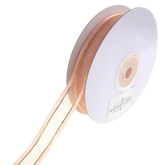 Gold-Lined Satin Edge Organza Ribbon, 25-yard