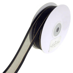 Gold-Lined Satin Edge Organza Ribbon, 25-yard