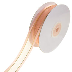 Gold-Lined Satin Edge Organza Ribbon, 25-yard