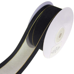 Gold-Lined Satin Edge Organza Ribbon, 25-yard